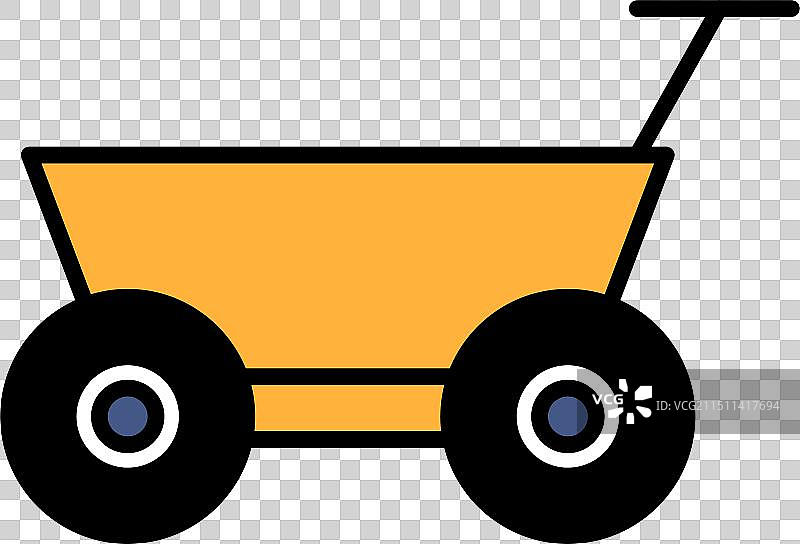 黑白手推车绘画图片素材