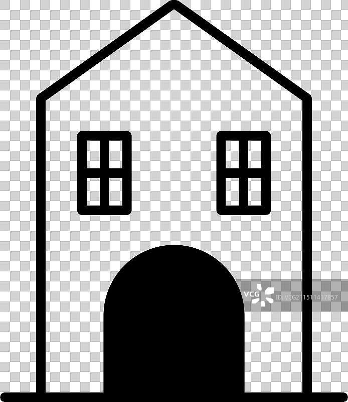 黑白房屋绘画图片素材