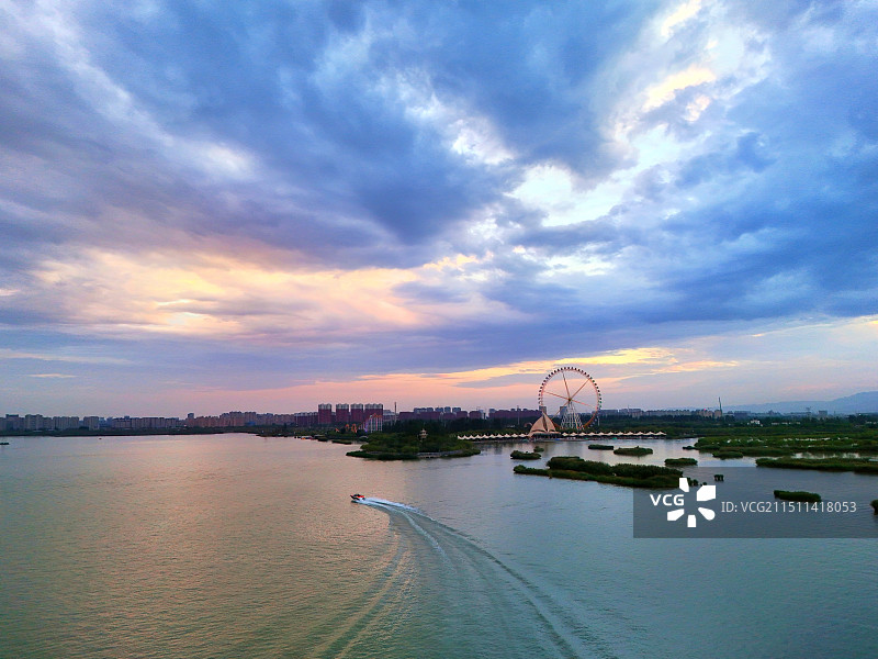 览山公园的日落图片素材