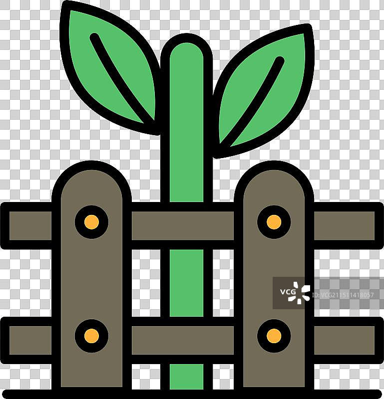 带植物的黑白栅栏图片素材