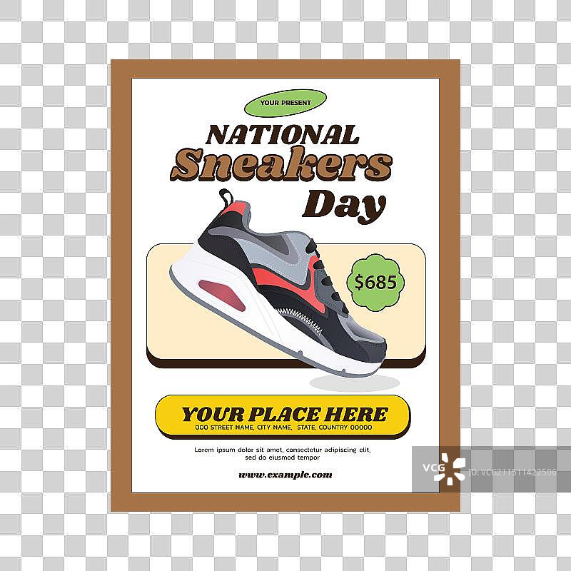 运动鞋日宣传单图片素材