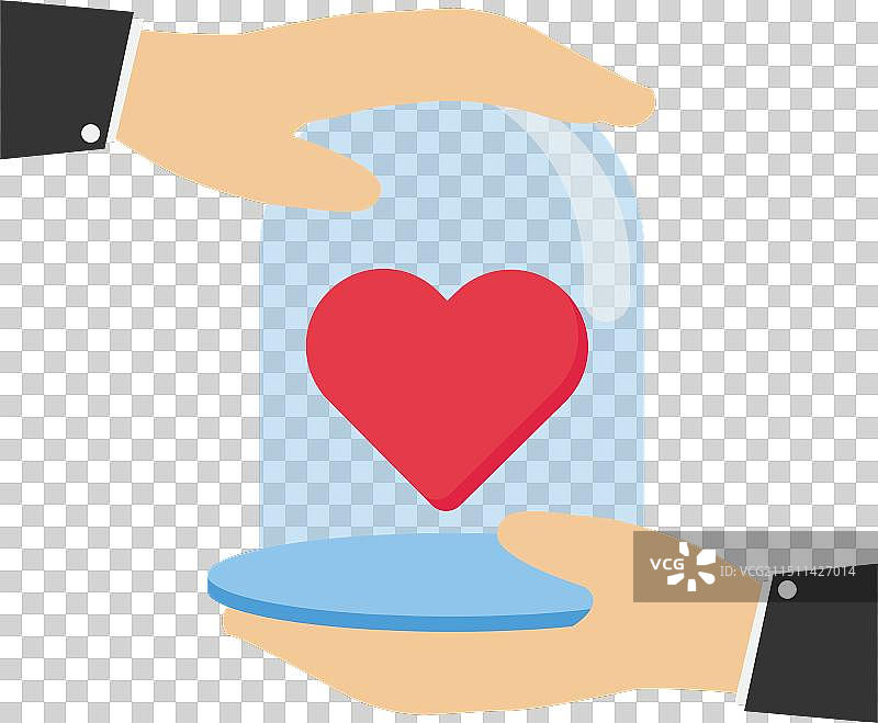 双手小心呵护一颗心心理健康图片素材