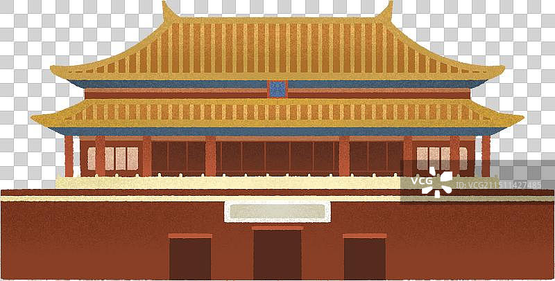 北京故宫博物馆建筑插画元素图片素材