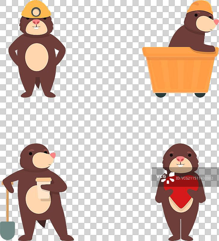 可爱的卡通鼹鼠图标合集图片素材