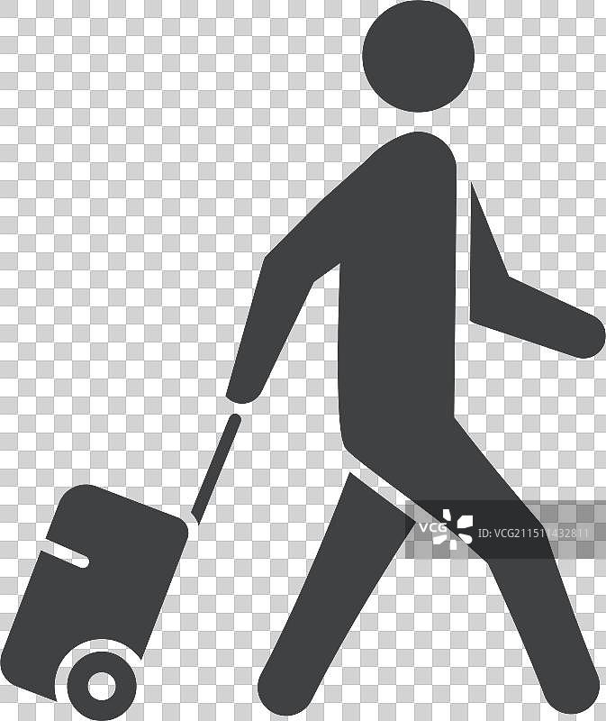 携带公文包的商人走路图片素材