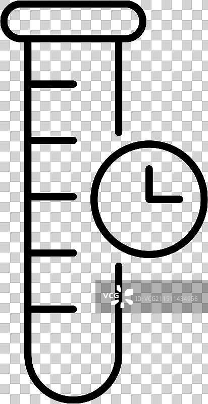 带有时钟时间线的实验玻璃器皿图片素材