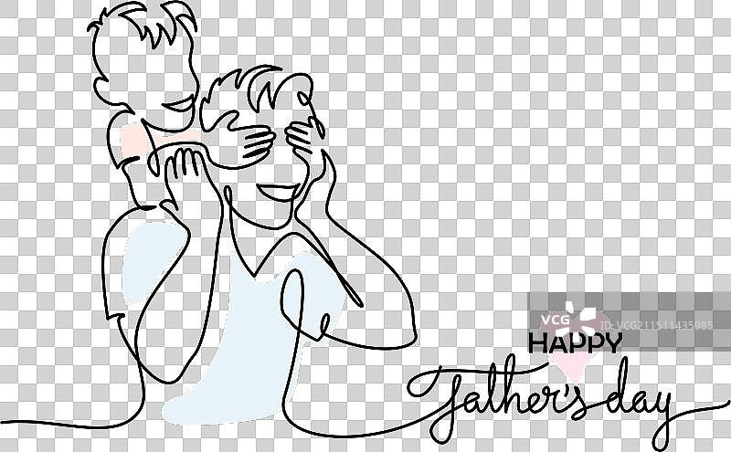 儿子拥抱爸爸的父亲节贺卡图片素材