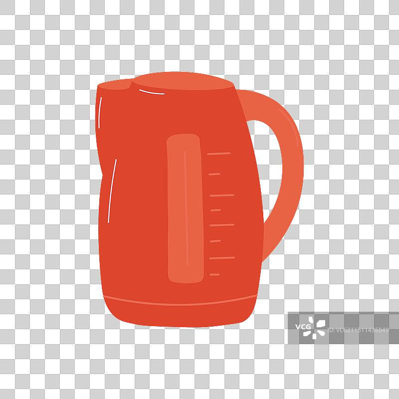 白色背景上的橙色电水壶图片素材