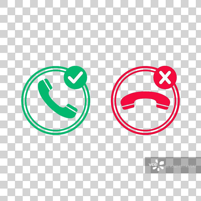 接听挂断电话红色绿色按钮图片素材
