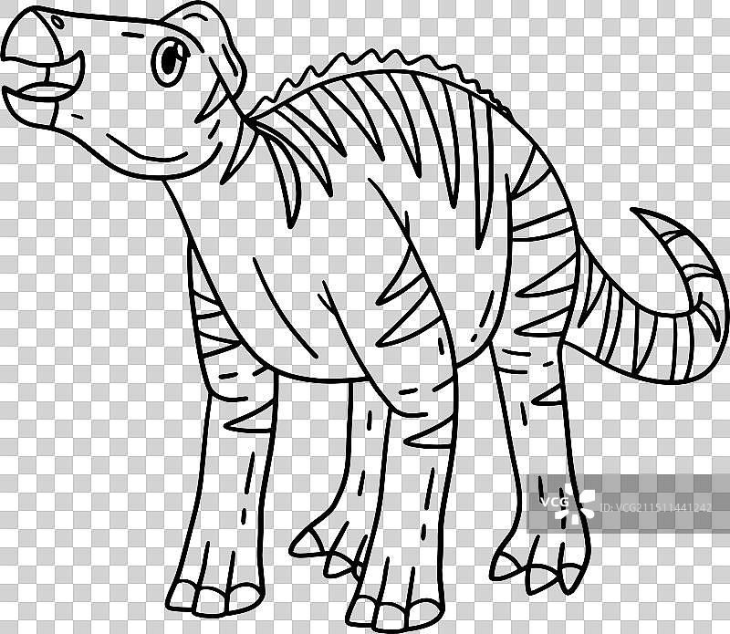 埃德蒙顿龙恐龙填色页图片素材