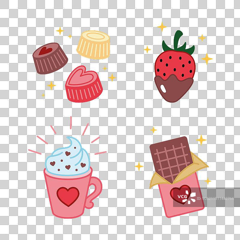 手绘巧克力糖果合集图片素材