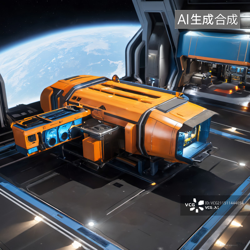 【AI数字艺术】科幻太空港图片素材