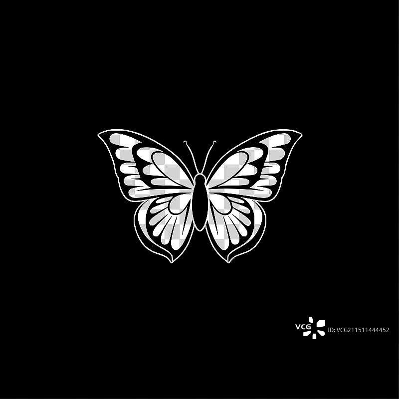 蝴蝶-极简主义和扁平的标志图片素材