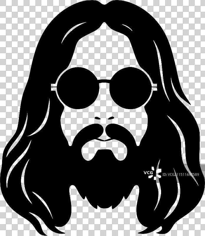 嬉皮士 - 简约扁平风logo图片素材