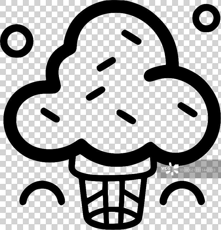 冰淇淋 - 简约扁平风格标志图片素材