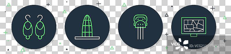 阿格巴塔佩内塔耳环和照片组合图片素材