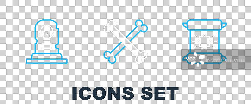 线条集合：法令羊皮纸卷轴与坟墓图片素材