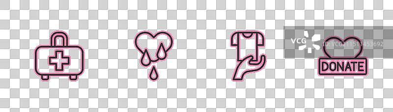 急救箱衣物捐赠血液合集图片素材