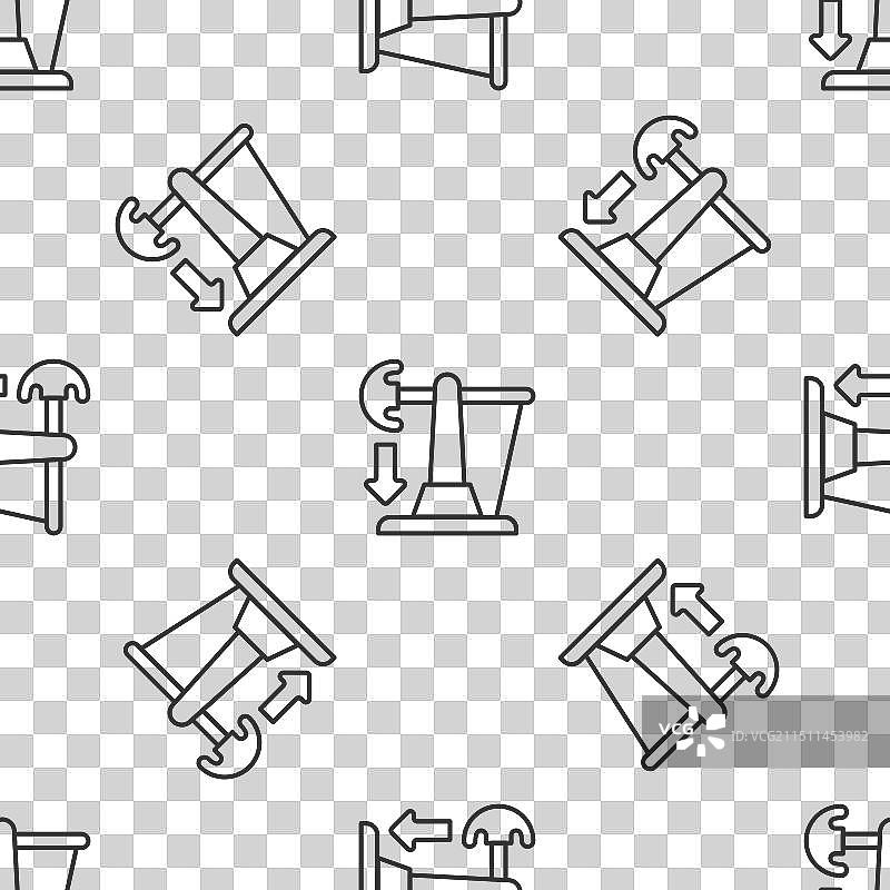 灰色线条原油价格下跌图标隔离图片素材