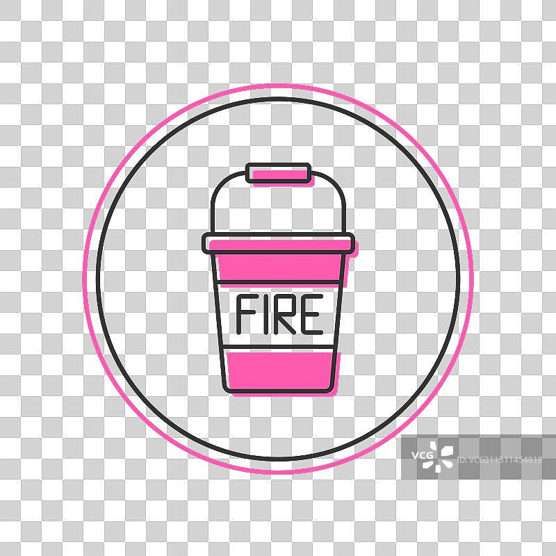 白色背景上的消防桶轮廓图标图片素材