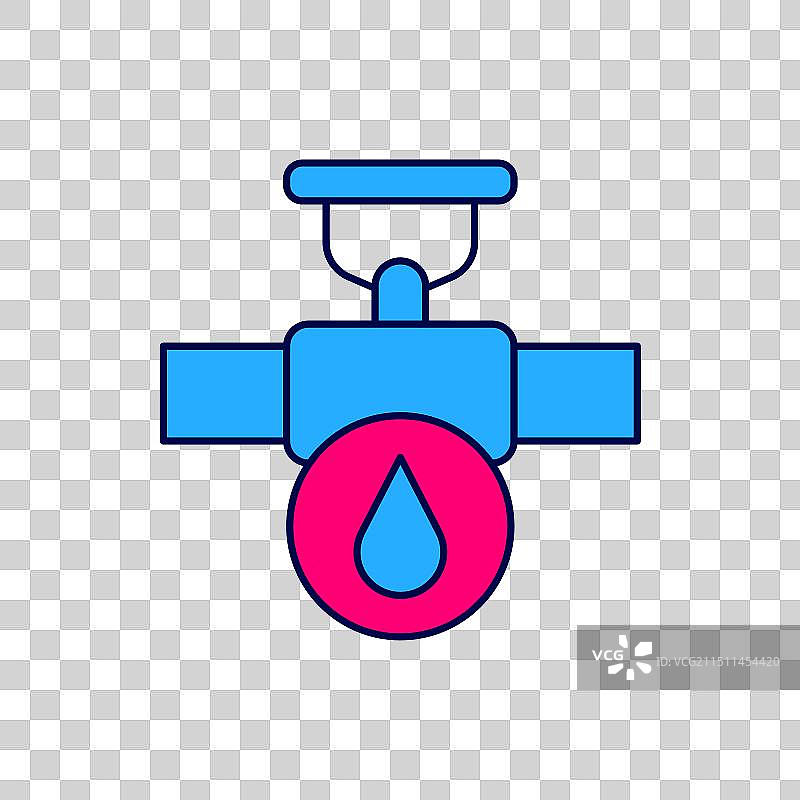 金属工业管道和阀门轮廓图标图片素材