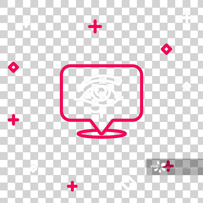 线条荷鲁斯之眼图标（蓝色背景）图片素材