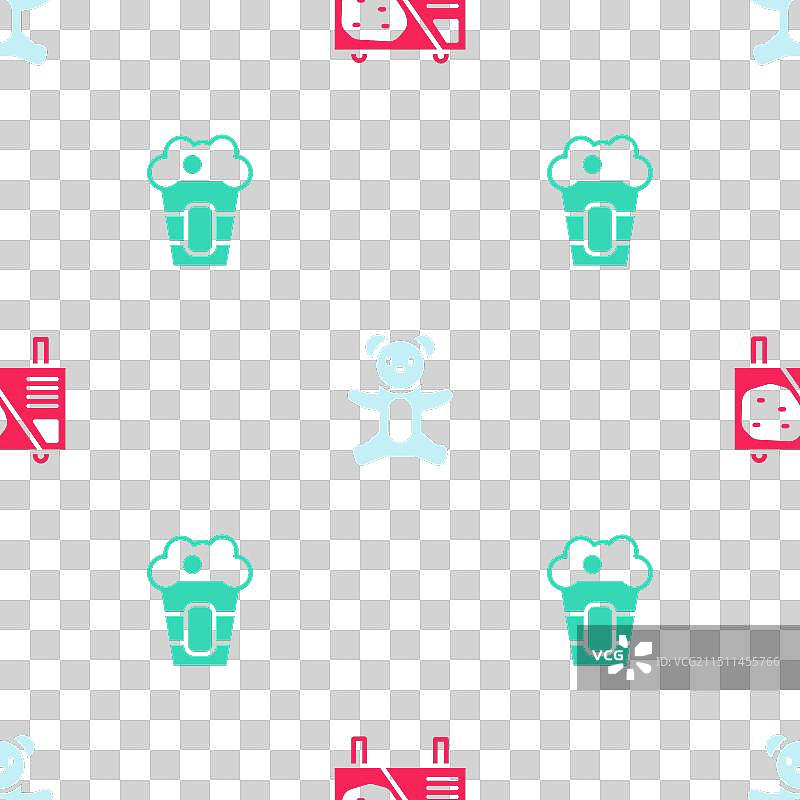 游乐园广告牌和泰迪熊毛绒玩具图片素材