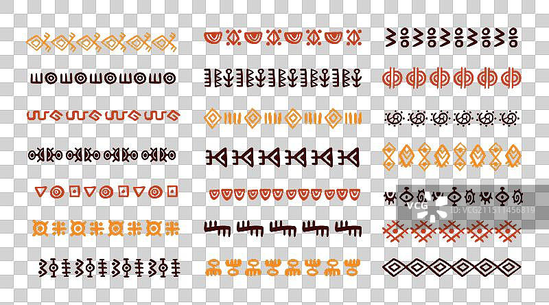 抽象非洲部落边框几何笔触图片素材