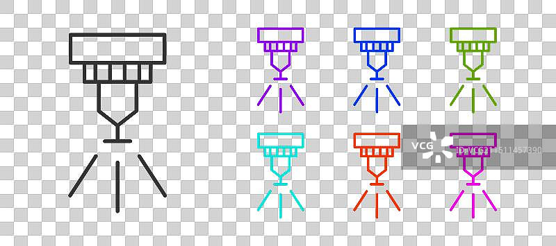 黑色消防喷淋系统图标图片素材