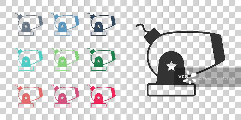 黑色大炮的图标孤立在白色背景图片素材