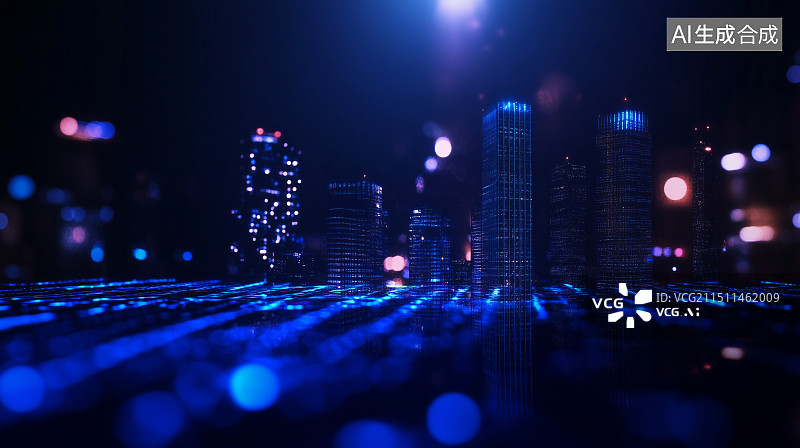 【AI数字艺术】数字科技 概念城市图片素材