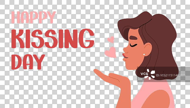 祝节日快乐，女人送飞吻图片素材