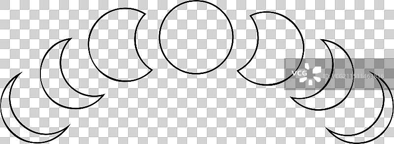 弧形框架展示黑色月相图片素材