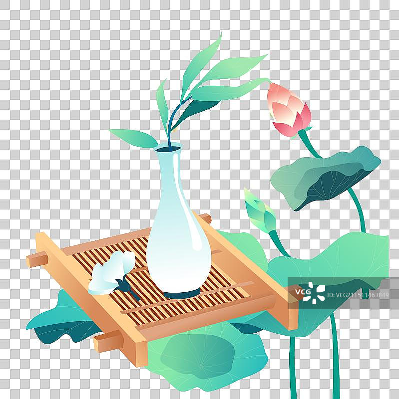 荷花莲叶夏天海报传统二十四节气水池塘模板图片素材