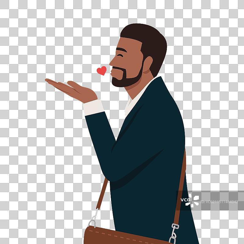 送飞吻的年轻商人图片素材