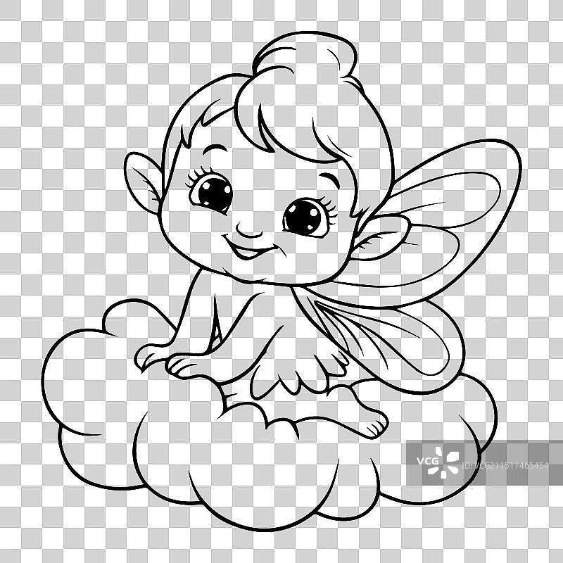 迷人的黑白线条简笔画图片素材