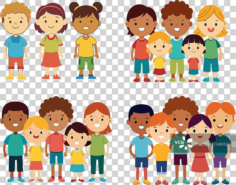 各民族儿童合影图片素材