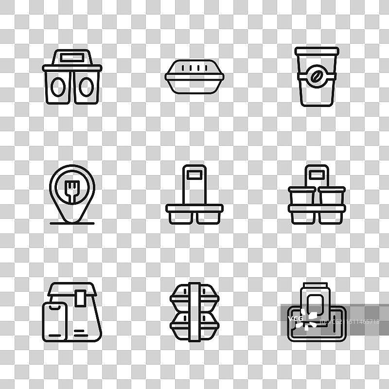 午餐盒咖啡杯外卖食品订购图片素材