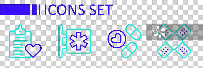 绷带药丸线性交叉组合图片素材