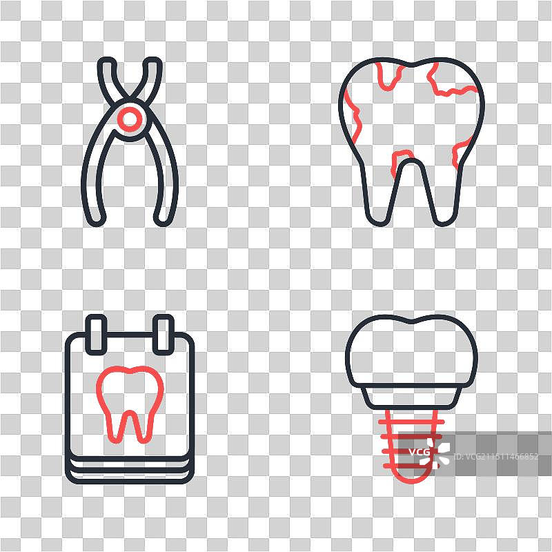 牙齿日历与牙科组合图片素材