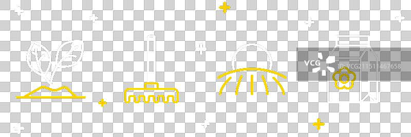 种子日出花园耙子线条素材图片素材