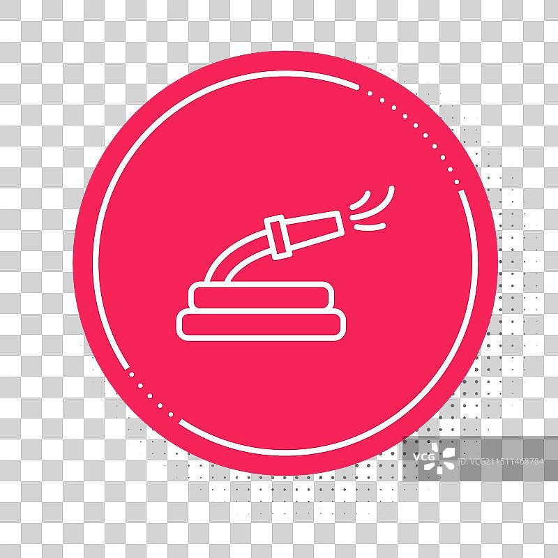 白色背景上的白色线条花园软管图标图片素材