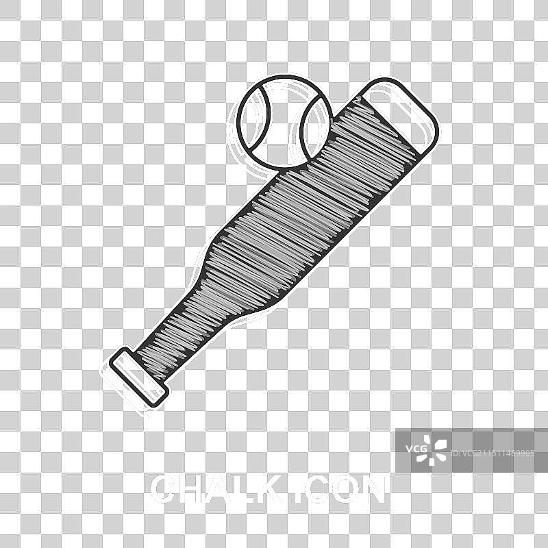 粉笔棒球棒和球图标图片素材