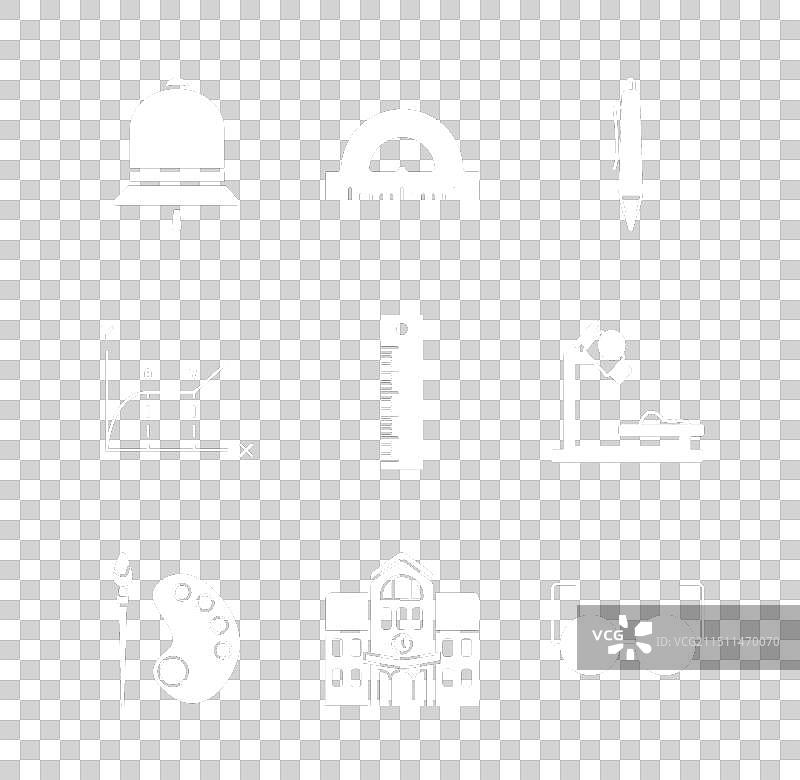 响铃和测量用量角器网格图片素材