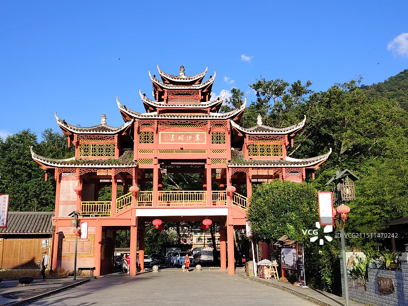 贵州铜仁：梵净山，寨沙侗寨钟鼓楼图片素材