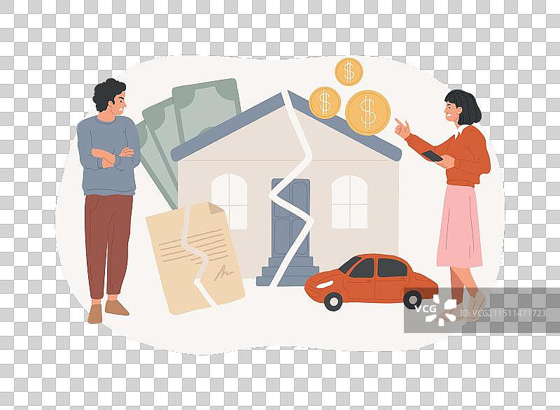 房产分割概念示意图片素材