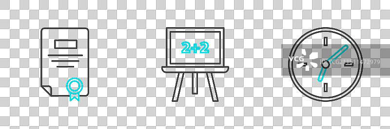 时钟证书模板组合图片素材