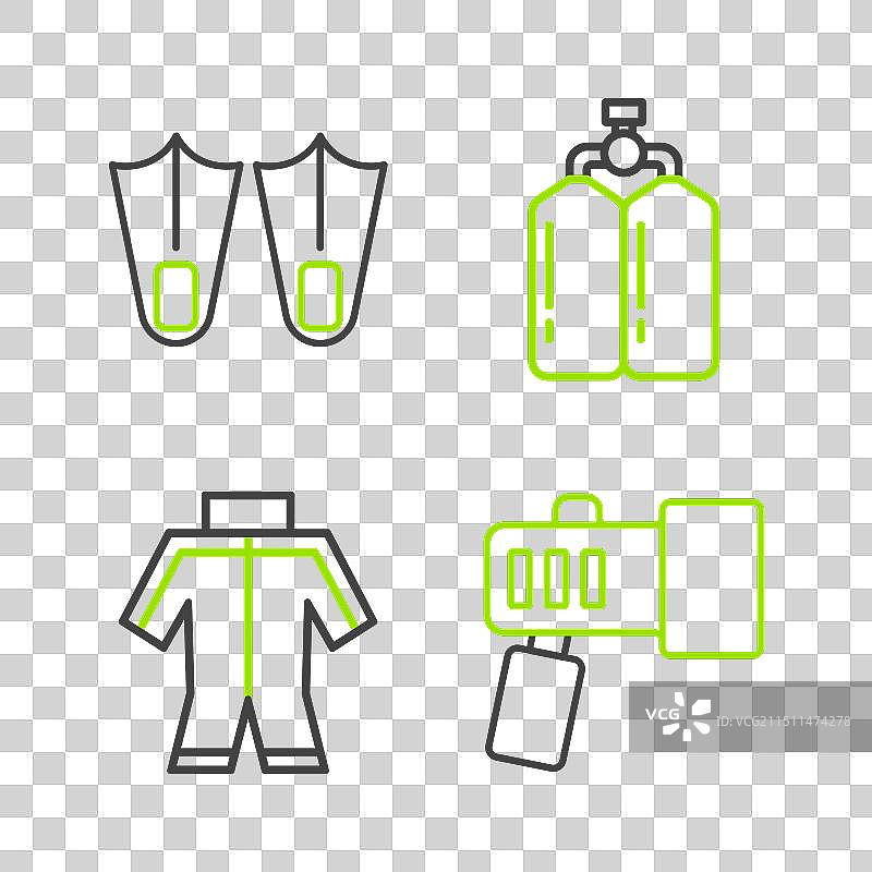 手电筒潜水服水肺橡胶图片素材