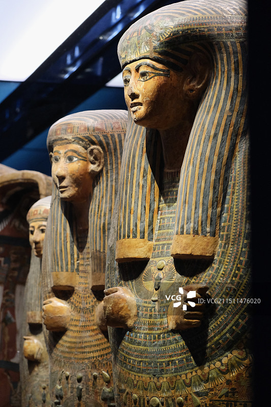 上海博物馆金字塔之巅古埃及文明大展的部分展品图片素材