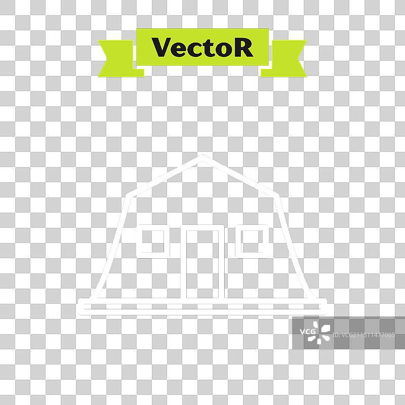 白色线条军营站图标图片素材